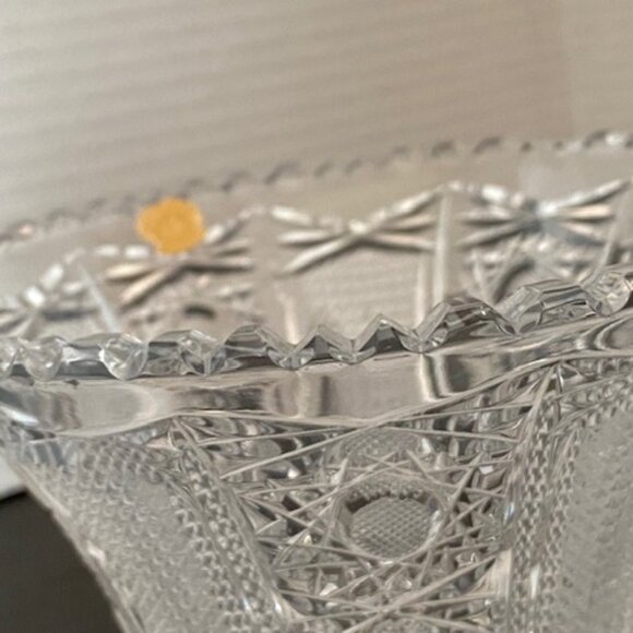 Beautiful Vintage Bardejov Bohemian Queen's Lace Crystal Tapered Candy Dish/Bowl - Picture 2 of 4